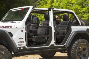 Jeep Wrangler Front Tube Doors - Rugged Ridge - Fortis with Mirrors - Textured Black - `18-`22